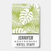 Badge Motif de feuilles de palmier vertes de la forêt tr (Arrière)