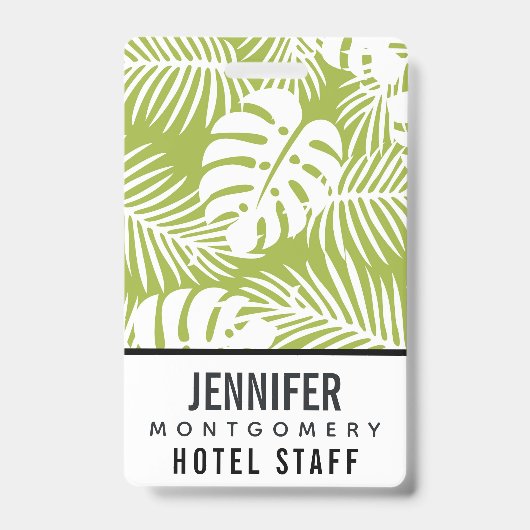 Badge Motif de feuilles de palmier vertes de la forêt tr (Avant)