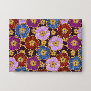 Badge Motif de fleurs multicolores