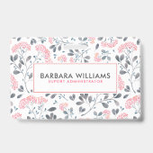 Badge Motif de fleurs rose et gris d'aquarelles (Arrière)