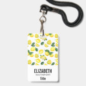 Badge Motif de fruits aux citrons jaunes (Avant avec lanière)