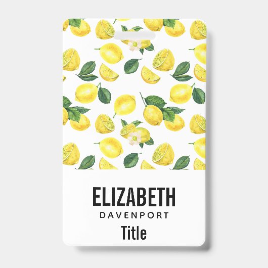 Badge Motif de fruits aux citrons jaunes (Avant)