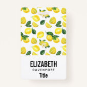 Badge Motif de fruits aux citrons jaunes (Dos)