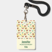 Badge Motif de Noël Cônes de Pin et Houx (Avant avec lanière)