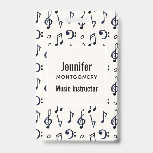 Badge Motif de notes musicales mignonnes (Front)