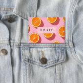 Badge Motif de tranche orange personnalisé Monogramme (Insitu)