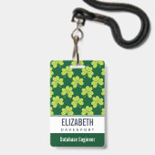 Badge Motif de trèfle vert (Face avec cordon)