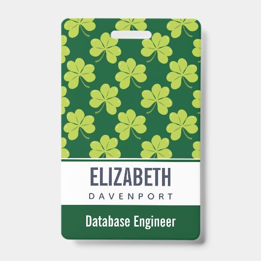 Badge Motif de trèfle vert (Face)