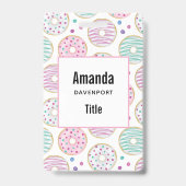 Badge Motif Donut Mignon Coloré (Arrière)