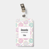 Badge Motif Donut Mignon Coloré (Arrière avec clip)