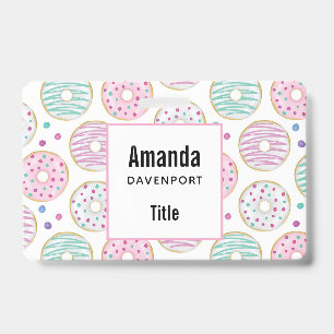 Badge Motif Donut Mignon Coloré