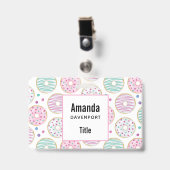 Badge Motif Donut Mignon Coloré (Avant avec clip)