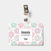 Badge Motif Donut Mignon Coloré (Arrière avec clip)