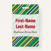 Badge Motif du drapeau brésilien sur les rayures colorée (Dos)