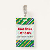 Badge Motif du drapeau brésilien sur les rayures colorée (Dos avec clip)