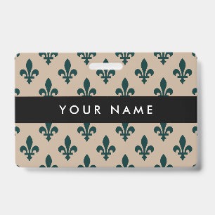 Badge Motif Fleur de Lis, Français, Royal, Vert