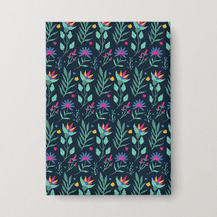 Badge Motif floral exotique peint à la main-23206
