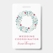 Badge Motif Floral Rustique & Foliage Vert | MARIAGE (Dos)