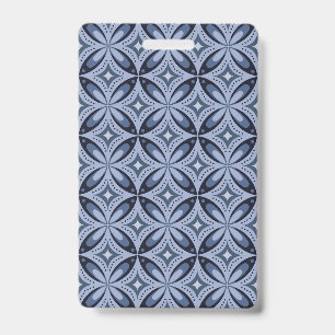 Badge Motif géométrique bleu de style rétro
