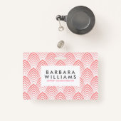 Badge Motif géométrique rose et blanc Art déco (Front with Retractable)
