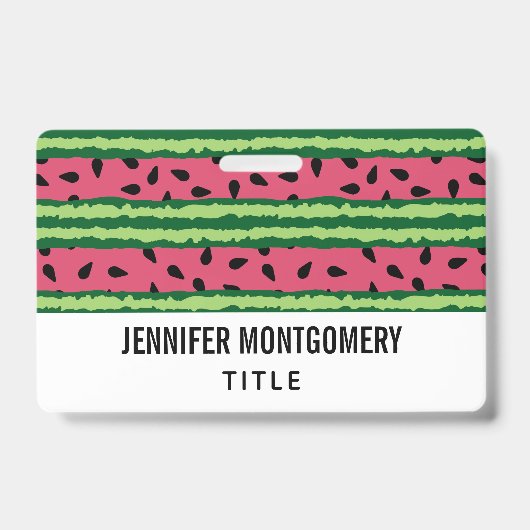 Badge Motif joli pastèque rose et vert (Avant)