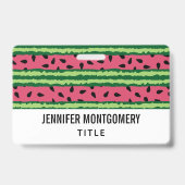 Badge Motif joli pastèque rose et vert (Arrière)