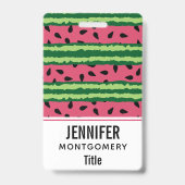 Badge Motif joli pastèque rose et vert (Arrière)