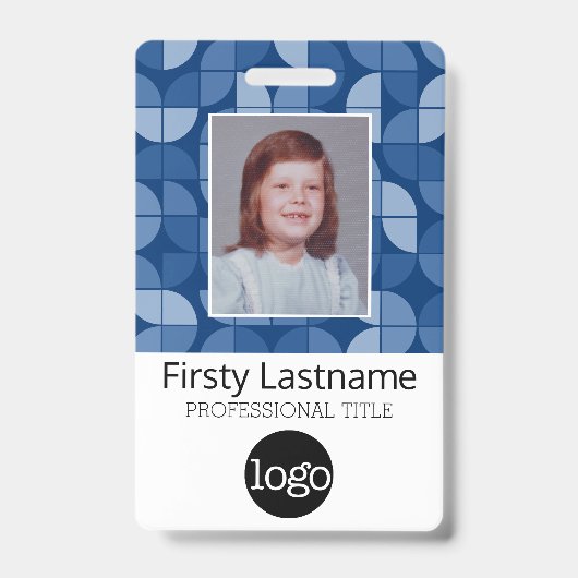 Badge Motif MCM - Photo de l'employé, nom, code barre, l (Avant)