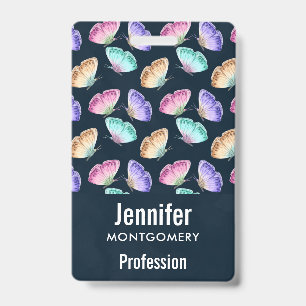 Badge Motif papillon aquarelle pastel