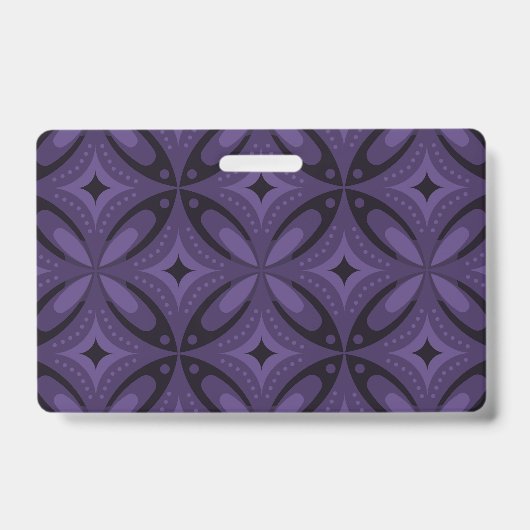 Badge Motif Rétro de Couleur Violet Foncé (Avant)