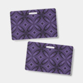 Badge Motif Rétro de Couleur Violet Foncé (Avant & arrière)
