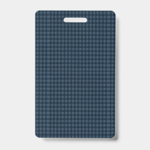 Badge Motif rustique à carreaux bleu foncé et gris sans