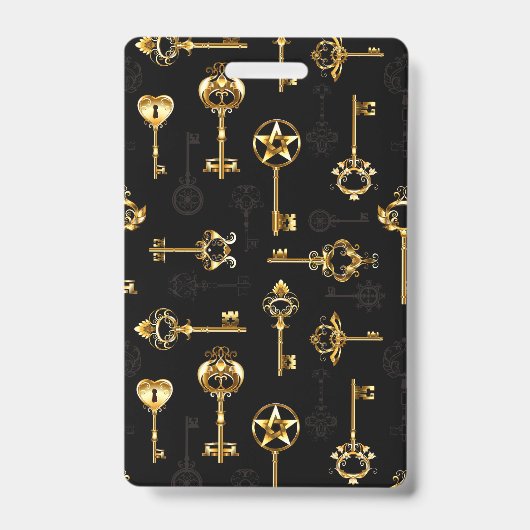 Badge Motif sans couture avec des clés dorées (Avant)