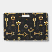 Badge Motif sans couture avec des clés dorées (Arrière)