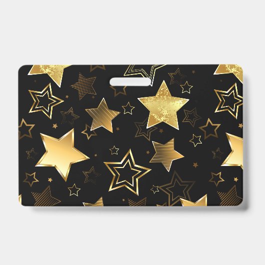 Badge Motif sans couture avec étoiles d'or (Avant)