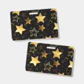 Badge Motif sans couture avec étoiles d'or (Avant & arrière)