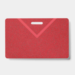 Badge motif V rouge – Étiquette nominative personn