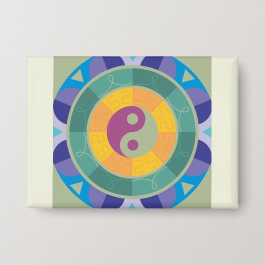 Badge Motif Yin Yang Coloré (Recto)