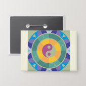 Badge Motif Yin Yang Coloré (Recto/Verso)