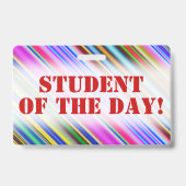 Badge motivant "ÉLÈVE DU JOUR !" Coloré (Arrière)