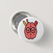 Badge Motivationnel Cerveau en dessin - Étudiant a (Devant & derrière)