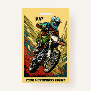 Badge Motocross texte personnalisé