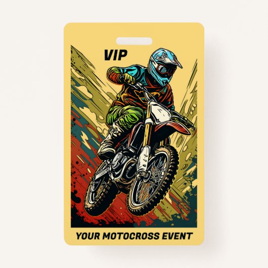 Badge Motocross texte personnalisé (Devant)