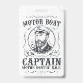 Badge Motor Boat Captain Funny Pontoon Boating (Arrière)