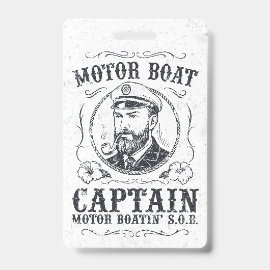 Badge Motor Boat Captain Funny Pontoon Boating (Avant)