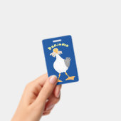 Badge Mouette drôle avec frites dessin animé (Manuel / portable)