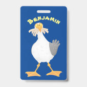 Badge Mouette drôle avec frites dessin animé (Arrière)