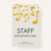 Badge Music Concert Backstage Pass Personnel de l'événem (Devant)