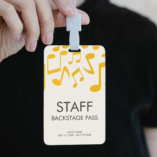 Badge Music Concert Backstage Pass Personnel de l'événem