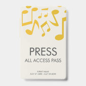 Badge Music Concert Festival All Access Press Pass (Avant)